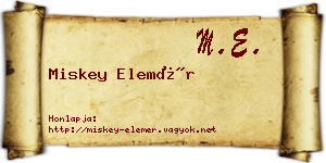Miskey Elemér névjegykártya