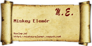 Miskey Elemér névjegykártya