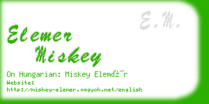 elemer miskey business card